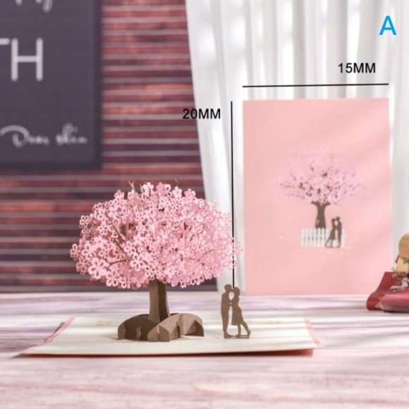 3D Cherry Blossoms Greeting Love Card - Picture 1 of 3